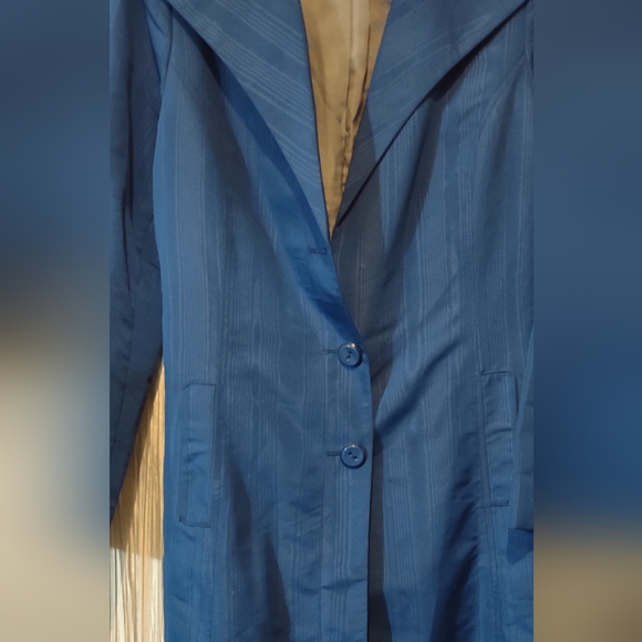Mossimo Electric blue long dress coat missing a button - Picture 5 of 9